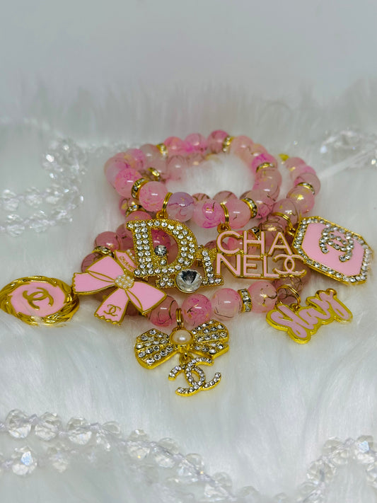 Light pink/gold bracelet set
